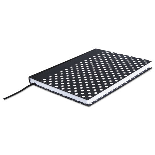 Image of Universal® Casebound Hardcover Notebook, 1-Subject, Wide/Legal Rule, Black/White Cover, (150) 10.25 x 7.63 Sheets