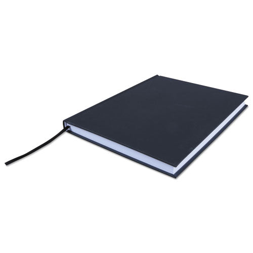 Image of Universal® Casebound Hardcover Notebook, 1-Subject, Wide/Legal Rule, Black Cover, (150) 10.25 x 7.63 Sheets