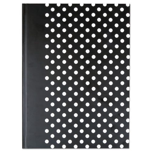 Image of Universal® Casebound Hardcover Notebook, 1-Subject, Wide/Legal Rule, Black/White Cover, (150) 10.25 x 7.63 Sheets