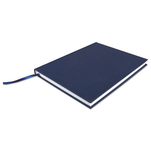 Image of Universal® Casebound Hardcover Notebook, 1-Subject, Wide/Legal Rule, Dark Blue Cover, (150) 10.25 x 7.63 Sheets