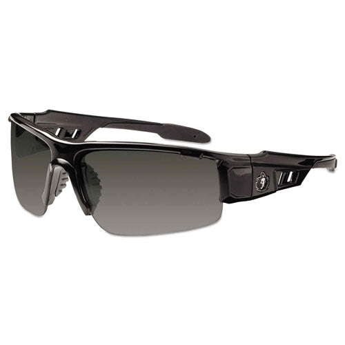 Image of ergodyne® Skullerz Dagr Safety Glasses, Black Frame/smoke Lens, Nylon/polycarb