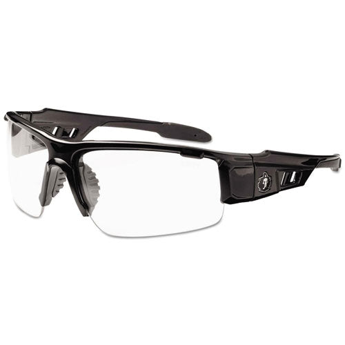 Image of ergodyne® Skullerz Dagr Safety Glasses, Black Frame/clear Lens, Nylon/polycarb