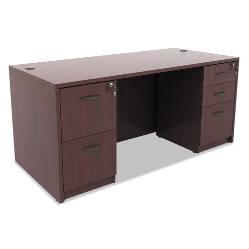 Image of Alera® Alera Valencia Series Full Pedestal File, Left Or Right, 2 Legal/letter-Size File Drawers, Mahogany, 15.63" X 20.5" X 28.5"