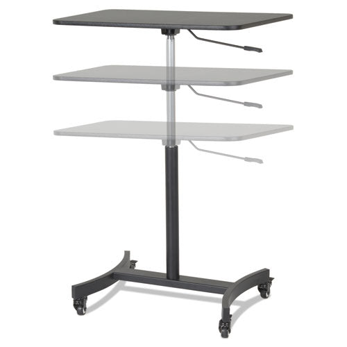 Image of Victor® Dc500 High Rise Collection Mobile Adjustable Standing Desk, 30.75" X 22" X 29" To 44", Black