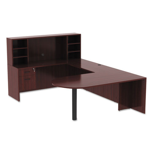 Image of Alera® Alera Valencia Series D-Top Desk, 71" X 35.5" X 29.63", Mahogany