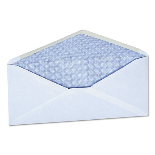 Image of Universal® Open-Side Security Tint Business Envelope, #10, Monarch Flap, Gummed Closure, 4.13 x 9.5, White, 500/Box