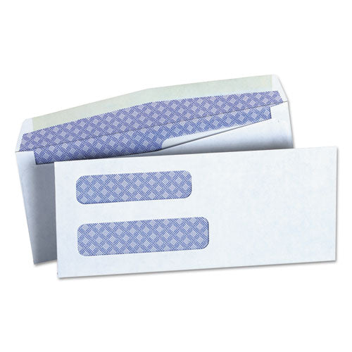Image of Universal® Double Window Business Envelope, #8 5/8, Commercial Flap, Gummed Closure, 3.63 x 8.63, White, 500/Box