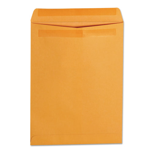 Image of Universal® Self-Stick Open End Catalog Envelope, #10 1/2, Square Flap, Self-Adhesive Closure, 9 x 12, Brown Kraft, 250/Box