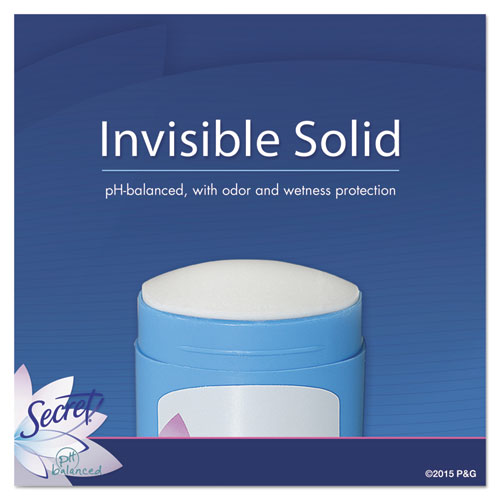 Image of Secret® Invisible Solid Anti-Perspirant And Deodorant, Powder Fresh, 0.5 Oz Stick, 24/carton