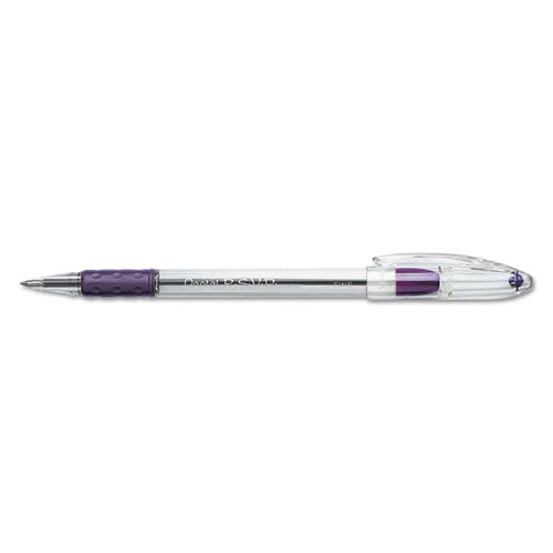 Image of Pentel® R.s.v.p. Ballpoint Pen, Stick, Fine 0.7 Mm, Violet Ink, Clear/violet Barrel, Dozen