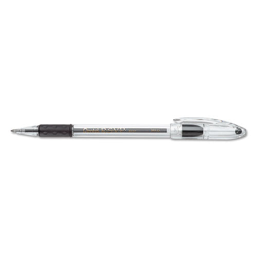 Image of Pentel® R.s.v.p. Ballpoint Pen, Stick, Medium 1 Mm, Black Ink, Clear/black Barrel, Dozen