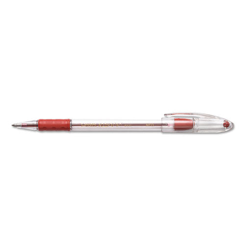 Image of Pentel® R.s.v.p. Ballpoint Pen, Stick, Medium 1 Mm, Red Ink, Clear/red Barrel, Dozen