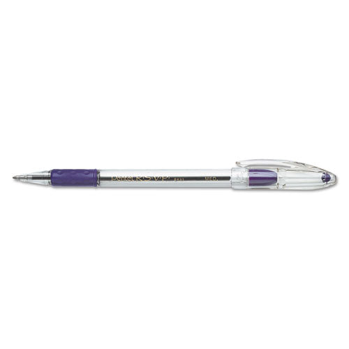 Image of Pentel® R.s.v.p. Ballpoint Pen, Stick, Medium 1 Mm, Violet Ink, Clear/violet Barrel, Dozen