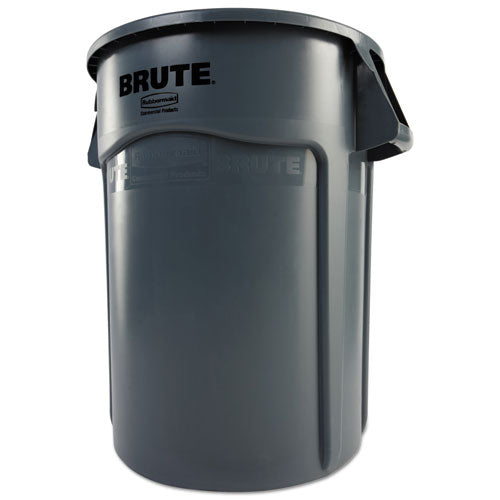 Image of Rubbermaid® Commercial Vented Round Brute Container, 44 gal, Plastic, Gray