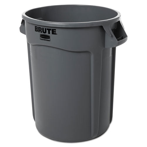 Image of Rubbermaid® Commercial Vented Round Brute Container, 32 gal, Plastic, Gray
