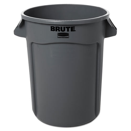 Image of Rubbermaid® Commercial Vented Round Brute Container, 32 gal, Plastic, Gray