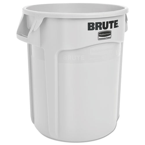 Image of Rubbermaid® Commercial Vented Round Brute Container, 20 gal, Plastic, White