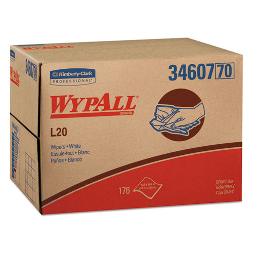 Image of WypAll® L20 Towels, BRAG Box, 12.5 x 16.8, Unscented, White, 176/Box