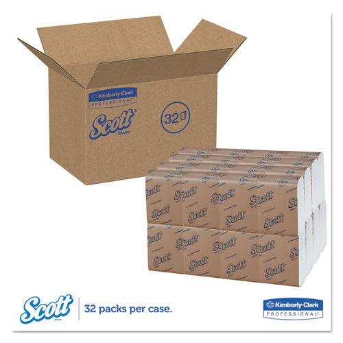 Image of Scott® Low-Fold Dispenser Napkins, 1-Ply, 12" X 7", White, 250/pack, 32 Packs/carton