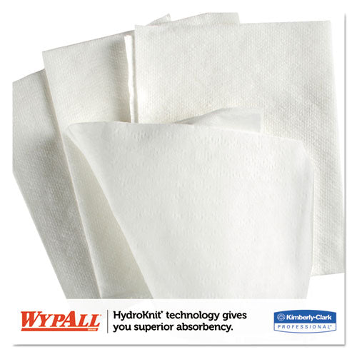 Image of WypAll® General Clean X60 Cloths, 1/4 Fold, 12.5 x 10, White, 70/Pack, 8 Packs/Carton