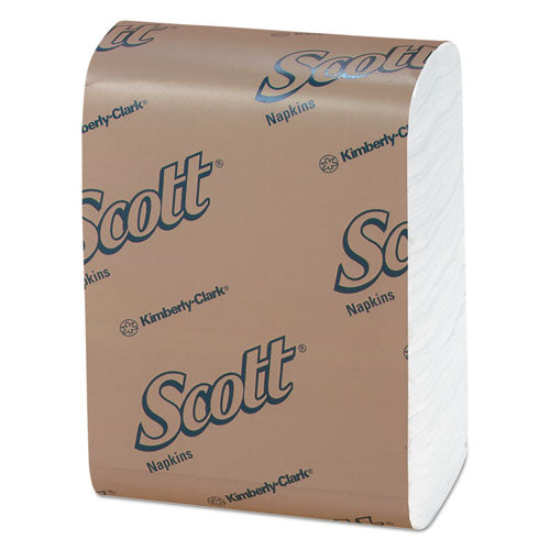 Image of Scott® Low-Fold Dispenser Napkins, 1-Ply, 12" X 7", White, 250/pack, 32 Packs/carton