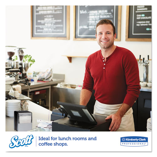 Image of Scott® Low-Fold Dispenser Napkins, 1-Ply, 12" X 7", White, 250/pack, 32 Packs/carton