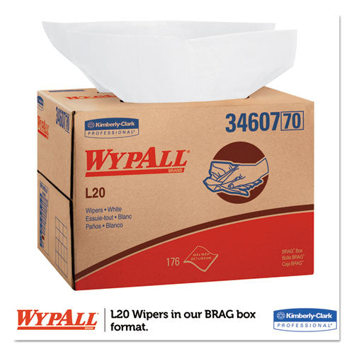 Image of WypAll® L20 Towels, BRAG Box, 12.5 x 16.8, Unscented, White, 176/Box