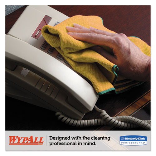 Image of WypAll® Microfiber Cloths, Reusable, 15.75 x 15.75, Yellow, 24/Carton