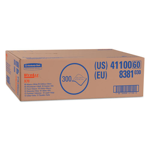 Image of WypAll® X70 Cloths, Flat Sheet, 16.6 x 14.9, White, 300/Carton