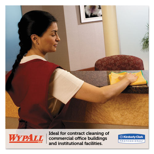 Image of WypAll® Microfiber Cloths, Reusable, 15.75 x 15.75, Yellow, 24/Carton