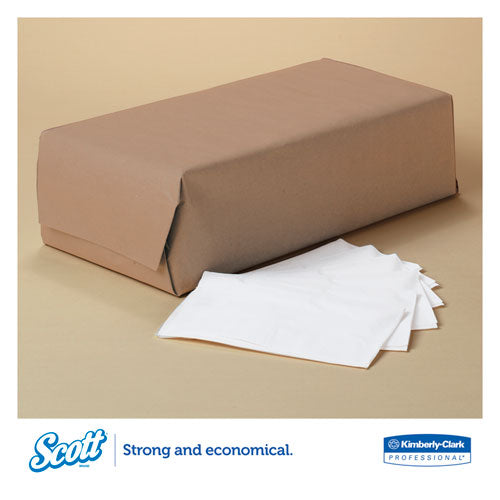 Image of Scott® 1/8-Fold Dinner Napkins, 2-Ply, 17 x 14 63/100, White, 300/Pack, 10 Packs/Carton