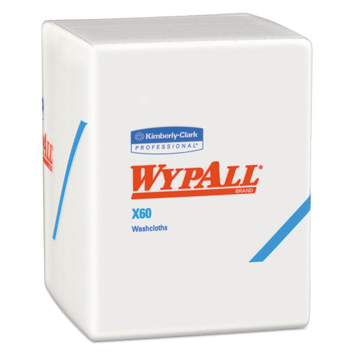 Image of WypAll® General Clean X60 Cloths, 1/4 Fold, 12.5 x 10, White, 70/Pack, 8 Packs/Carton