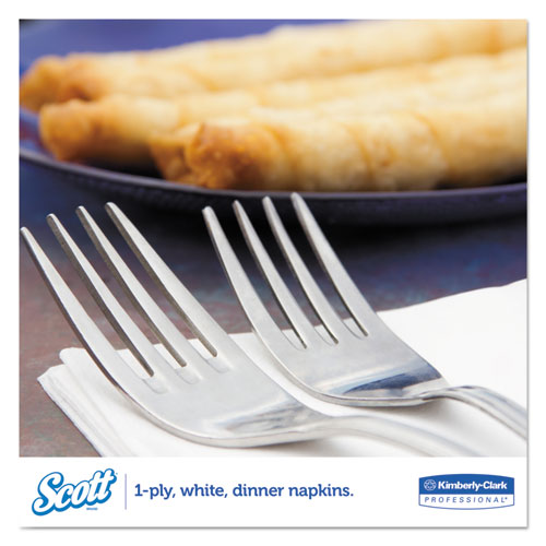 Image of Scott® 1/8-Fold Dinner Napkins, 2-Ply, 17 x 14 63/100, White, 300/Pack, 10 Packs/Carton