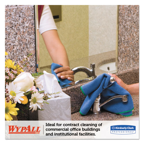 Image of WypAll® Microfiber Cloths, Reusable, 15.75 x 15.75, Blue, 24/Carton