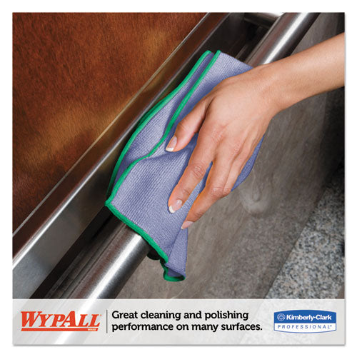 Image of WypAll® Microfiber Cloths, Reusable, 15.75 x 15.75, Blue, 24/Carton