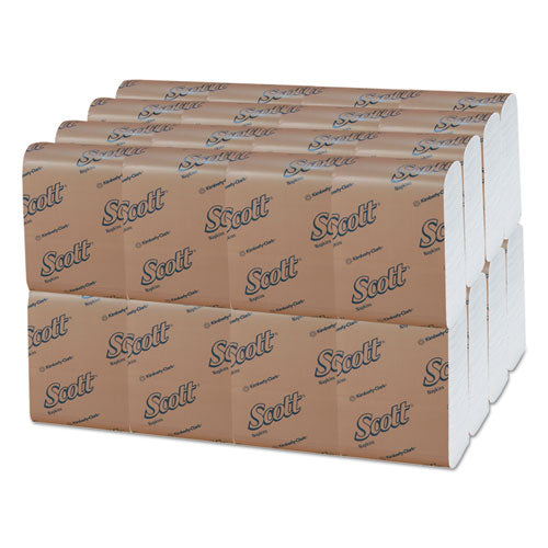Image of Scott® Low-Fold Dispenser Napkins, 1-Ply, 12" X 7", White, 250/pack, 32 Packs/carton
