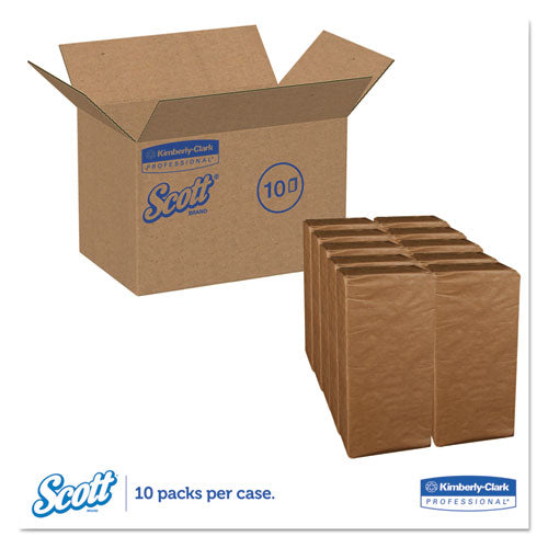 Image of Scott® 1/8-Fold Dinner Napkins, 2-Ply, 17 x 14 63/100, White, 300/Pack, 10 Packs/Carton