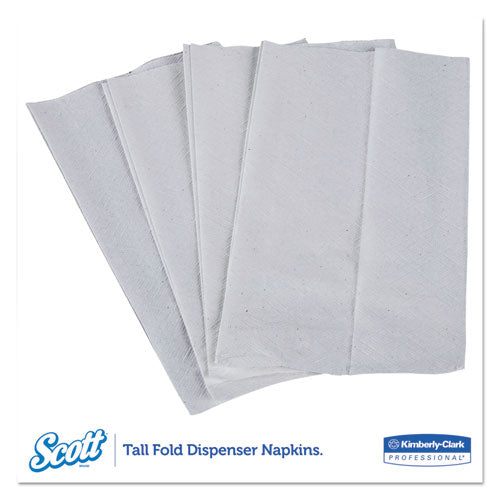 Image of Scott® Tall-Fold Dispenser Napkins, 1-Ply, 7 X 13.5, White, 500/pack, 20 Packs/carton