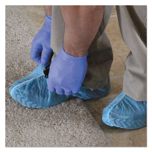 Image of KleenGuard A10 Light Duty Shoe Covers, Polypropylene, One Size Fits All, Blue, 300/Carton