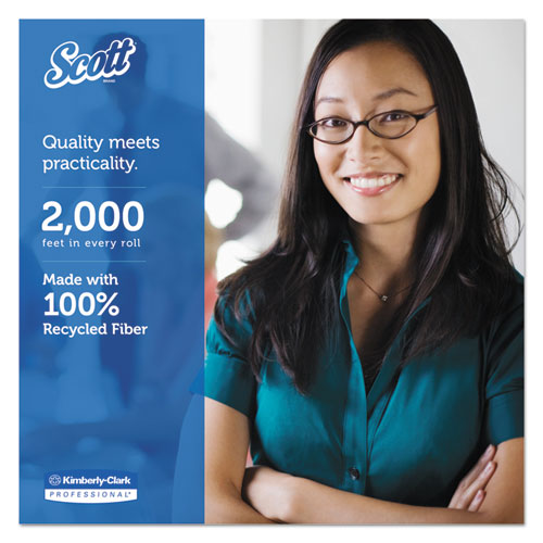 Image of Scott® Essential JRT Extra Long Bathroom Tissue, Septic Safe, 2-Ply, White, 3.55" x 2,000 ft, 6 Rolls/Carton
