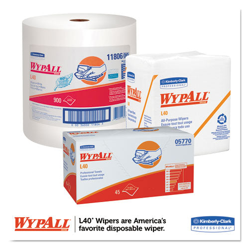Image of WypAll® L40 Towels, Dry Up Towels, 19.5 x 42, White, 200 Towels/Roll