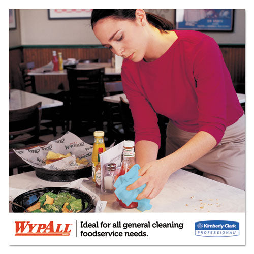 Image of WypAll® X70 Foodservice Towels, 1/4 Fold, 12.5 x 23.5, Unscented, Blue, 300/Carton
