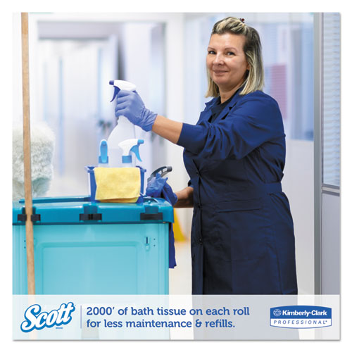 Image of Scott® Essential JRT Extra Long Bathroom Tissue, Septic Safe, 2-Ply, White, 3.55" x 2,000 ft, 6 Rolls/Carton