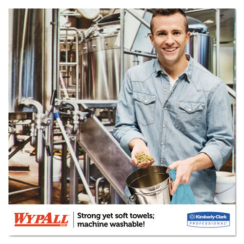 Image of WypAll® X70 Foodservice Towels, 1/4 Fold, 12.5 x 23.5, Unscented, Blue, 300/Carton