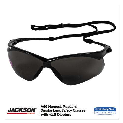 Image of KleenGuard Nemesis Readers Safety Glasses, Smoke Frame, Smoke Polycarbonate Lens