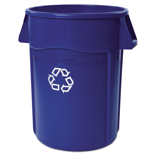 Image of Rubbermaid® Commercial Brute Recycling Container, 44 gal, Polyethylene, Blue