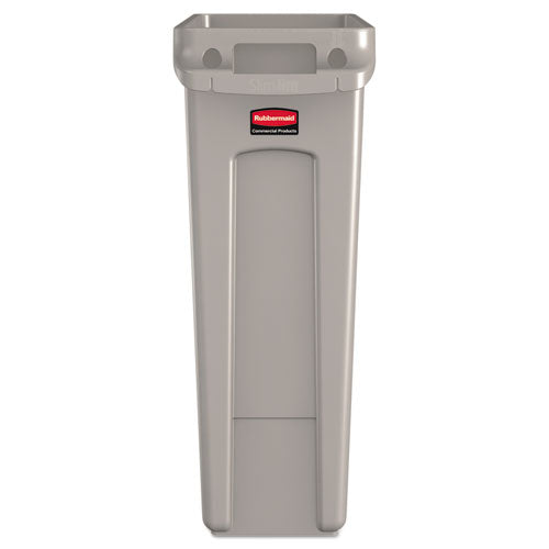 Image of Rubbermaid® Commercial Slim Jim with Venting Channels, 23 gal, Plastic, Beige