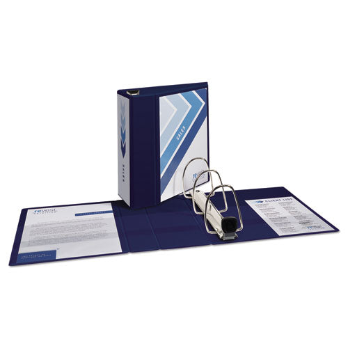 Image of Avery® Heavy-Duty View Binder With Durahinge And Locking One Touch Ezd Rings, 3 Rings, 5" Capacity, 11 X 8.5, Navy Blue