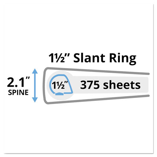 Image of Avery® Durable View Binder With Durahinge And Slant Rings, 3 Rings, 1.5" Capacity, 11 X 8.5, Blue