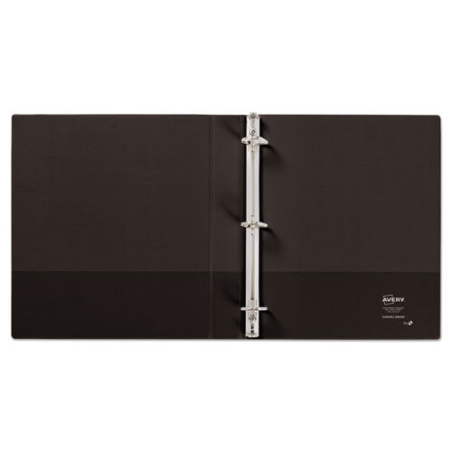 Image of Avery® Durable View Binder With Durahinge And Slant Rings, 3 Rings, 1" Capacity, 11 X 8.5, Black